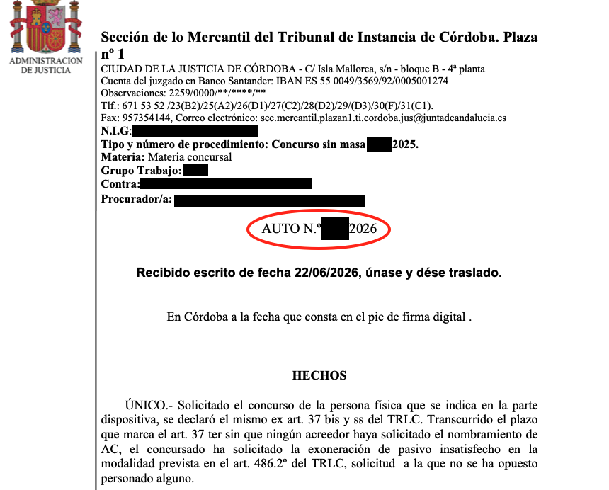 Ley Segunda Oportunidad Cordoba